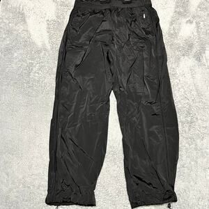 Athleta Rise Pants Womens Large Black Baggy Travel Zip Pockets Stretch 472261